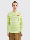 SMALL HEART LS T-SHIRT STRIPE GREEN