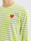 SMALL HEART LS T-SHIRT STRIPE GREEN