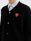 DOUBLE HEART KNITTED CARDIGAN BLACK