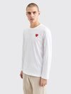 MALL HEART LS T-SHIRT WHITE RED