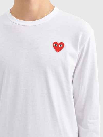 MALL HEART LS T-SHIRT WHITE RED