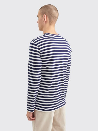 SMALL HEART LS T-SHIRT NAVY STRIPE