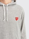 SMALL HEART HOODED SWEATSHIRT GREY