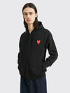 DOUBLE HEART HOODED ZIP SWEATSHIRT BLACK