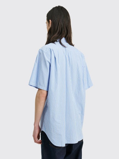 SMALL HEART SHORT SLEEVE SHIRT STRIPE BLUE