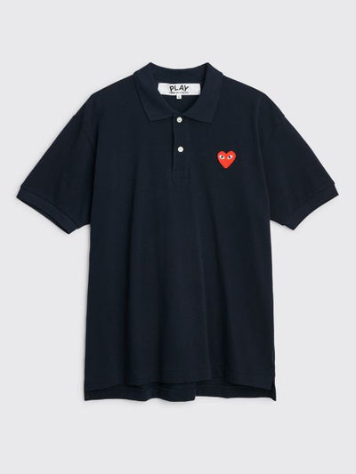 SMALL HEART POLO T-SHIRT NAVY