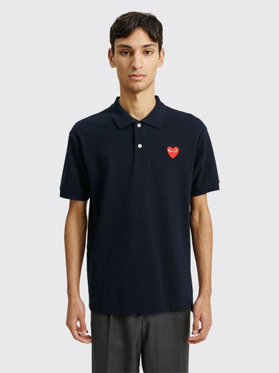 SMALL HEART POLO T-SHIRT NAVY