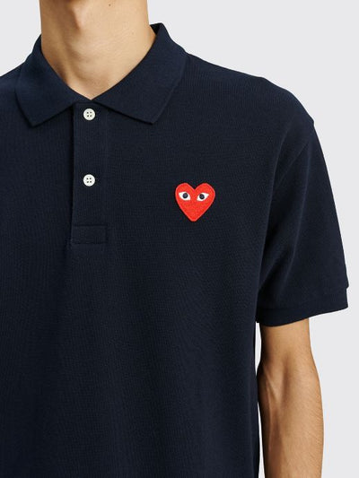 SMALL HEART POLO T-SHIRT NAVY