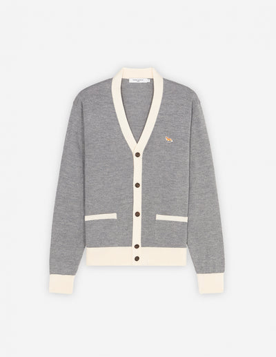 BABY FOX PATCH BI-COLOR CLASSIC CARDIGAN